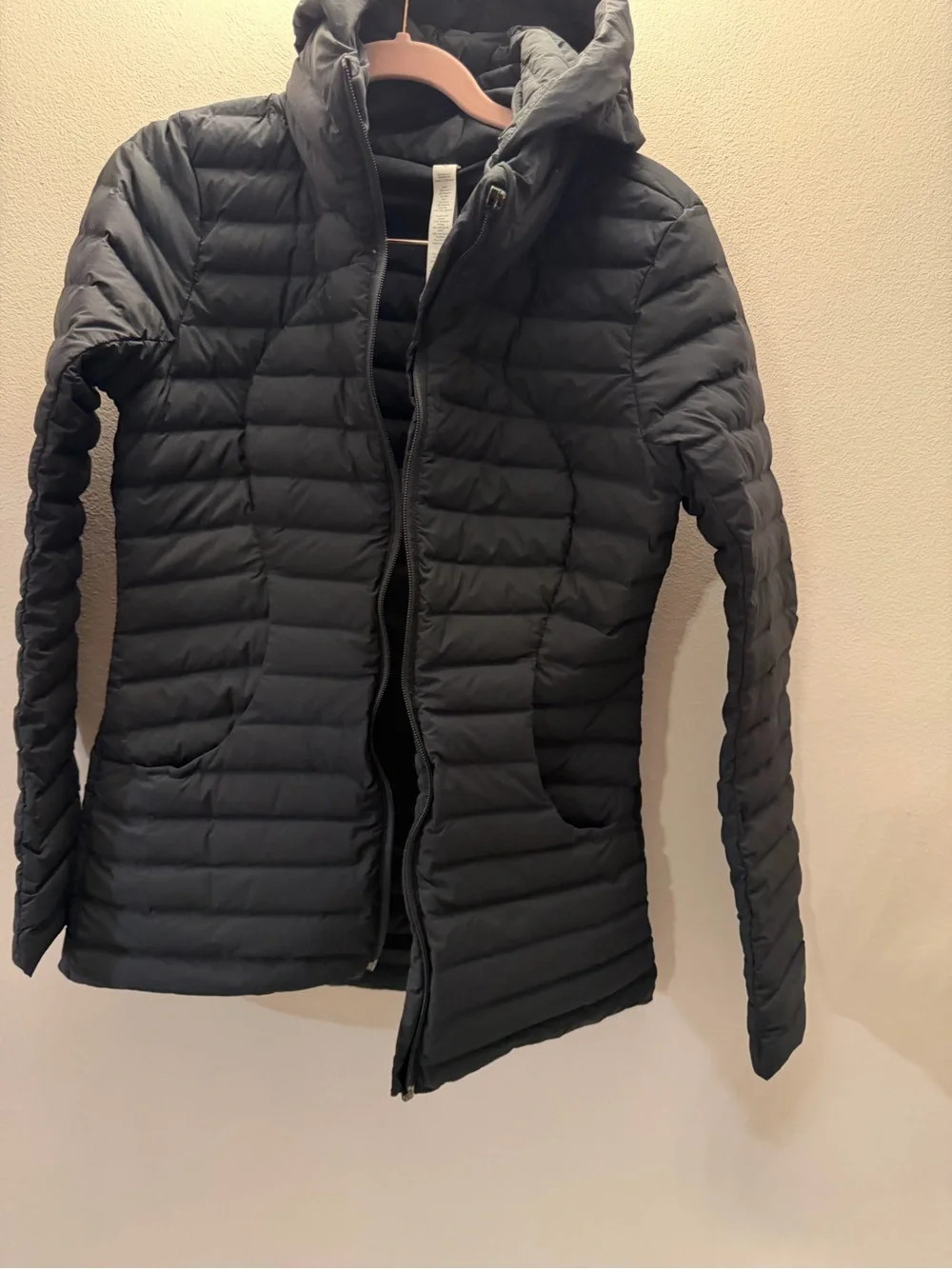 Lululemon Pack It Down Jacket Black Size 6 Hooded Goose Down AS IS Broken Zipper